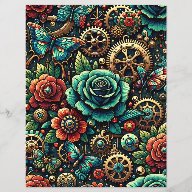 Steampunk Themed Doppelseitiges Scrapbook (Vorderseite)