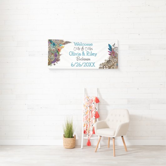 Steampunk Themed Wedding Banner (Insitu)