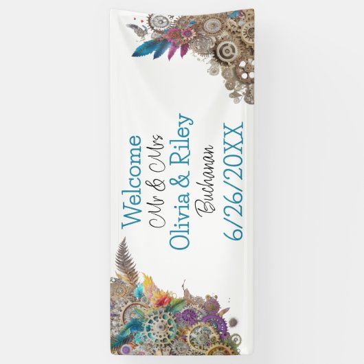 Steampunk Themed Wedding Banner (Vertikal)