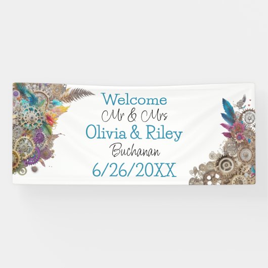 Steampunk Themed Wedding Banner (Horizontal)