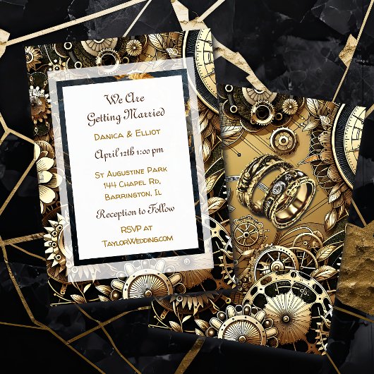 Steampunk Themed Wedding Einladung