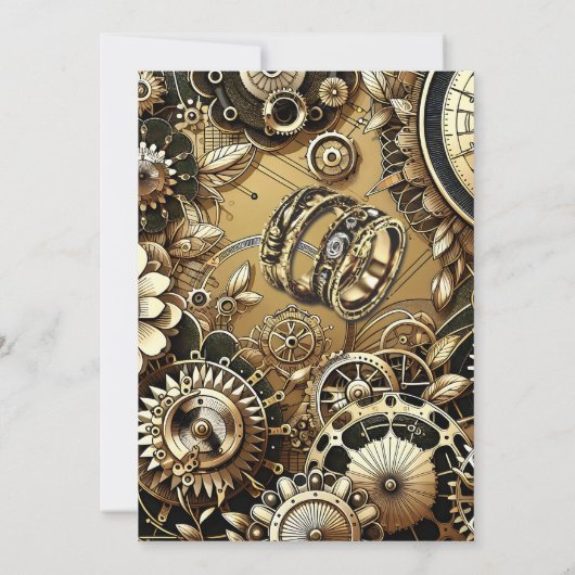 Steampunk Themed Wedding Einladung (Rückseite)
