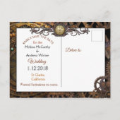Steampunk Themed Wedding Save the Date Ankündigungspostkarte (Rückseite)