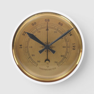 Steampunk Thermometer Runde Wanduhr