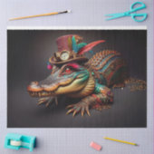 Steampunk TicTok Alligator Decoupage Seidenpapier (Basteln)