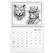 Steampunk-Tiere-Färbkalender Kalender (Mär 2027)