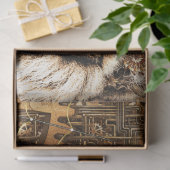 Steampunk Tiger Art 20 x 30 Decoupage Seidenpapier (Geschenk)