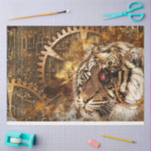 Steampunk Tiger Art 20 x 30 Decoupage Seidenpapier (Basteln)