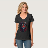 Steampunk Tiger flowers splash Tigers  Fantasy Art T-Shirt (Vorderseite Vollansicht)