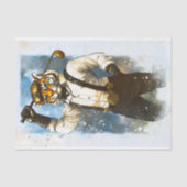 Steampunk Tiger Golfer Wasserfarbe BY7 Decoupage Seidenpapier (Vorderseite)