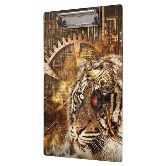 Steampunk Tiger Klemmbrett (Links)
