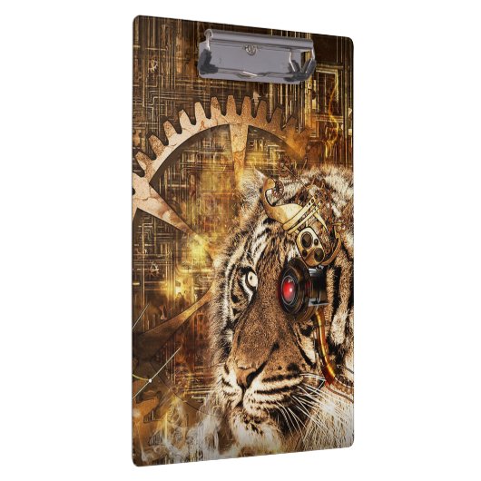 Steampunk Tiger Klemmbrett (Rechts)