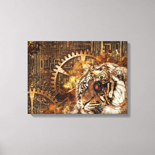 Steampunk Tiger Leinwanddruck (Vorderseite)