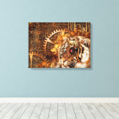 Steampunk Tiger Leinwanddruck (Insitu (Holzboden))
