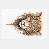 Steampunk Tiger Metallic Wheels Decoupage L 136 Geschenkpapier Set (Vorderseite)