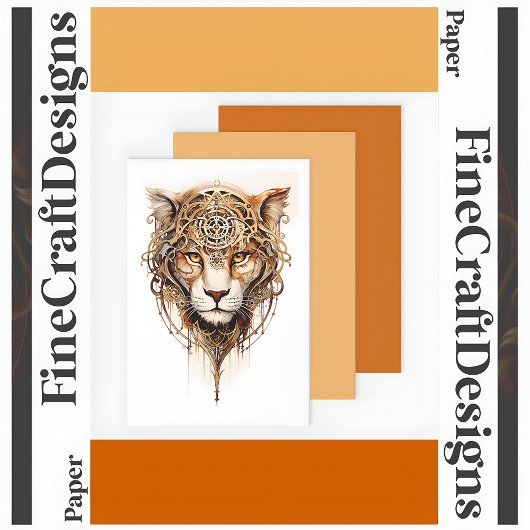 Steampunk Tiger Metallic Wheels Decoupage R 136 Geschenkpapier Set