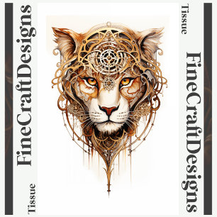 Steampunk Tiger Metallräder Decoupage L 136 Seidenpapier