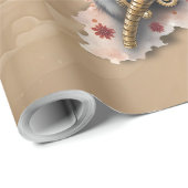 Steampunk Tiger mit Rose Illustration. Geschenkpapier (Rolleneckpunkt)