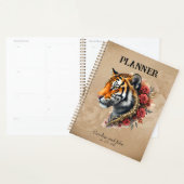 Steampunk Tiger mit Rose Illustration. Planer (Anzeige)