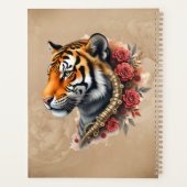 Steampunk Tiger mit Rose Illustration. Planer (Rückseite)