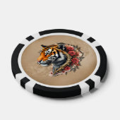 Steampunk Tiger mit Rose Illustration. Pokerchips (Einzeln)