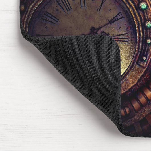 Steampunk Time Clock Gears Dark Mousepad (Ecke)