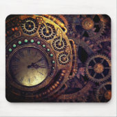 Steampunk Time Clock Gears Dark Mousepad (Vorne)