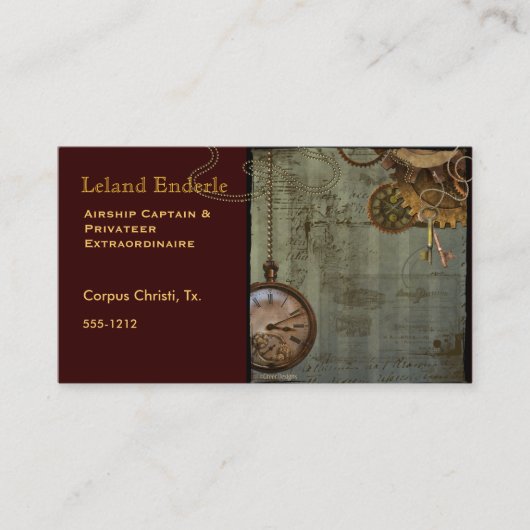 Steampunk Time Machine Business Visitenkarten Visitenkarte (Vorderseite)