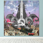 Steampunk Time Machine Canvas Print Leinwanddruck (Insitu (Holzboden))