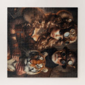 Steampunk-Time Machine Couple & Tiger 80 -3 Puzzle (Horizontal)