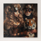 Steampunk-Time Machine Couple & Tiger 80 -3 Puzzle (Vertikal)