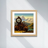 Steampunk Time Machine in den Schweizer Alpen Fant Poster