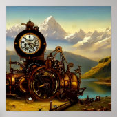 Steampunk Time Machine in den Schweizer Alpen Fant Poster (Vorne)
