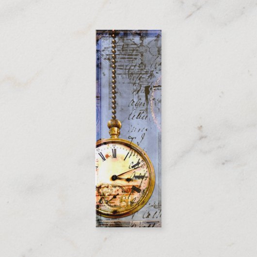 Steampunk Time Machine Pocket Watch Business Card Mini Visitenkarte (Vorderseite)