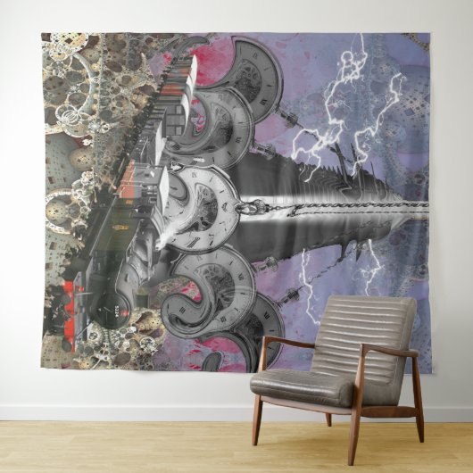 Steampunk-Time-Machine-Tapestry Wandteppich (Beispiel (Horizontal))