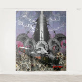 Steampunk-Time-Machine-Tapestry Wandteppich (Vorderseite)