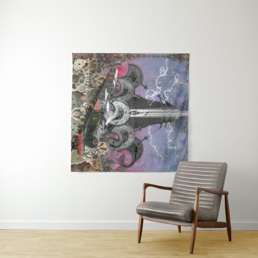 Steampunk-Time-Machine-Tapestry Wandteppich (Beispiel (Horizontal))