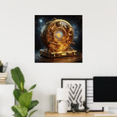 Steampunk, Time Machine, Time/Space/Continuum 002X Poster (Heimbüro)
