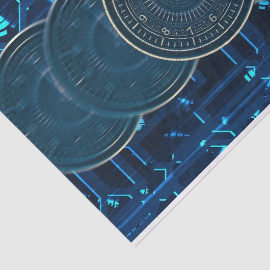 Steampunk Time Machine Uhren Gears Seidenpapier (Ausschnitt)