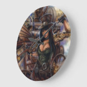 Steampunk Time Traveller Clock! Große Wanduhr (Winkel)