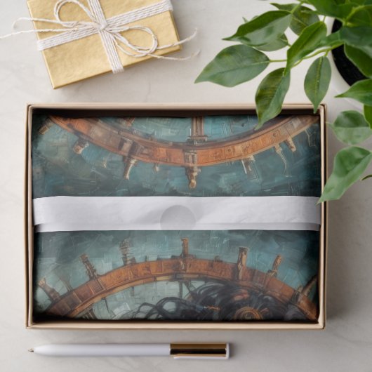 Steampunk Timekeeper Portrait Decoupage Seidenpapier (Geschenk)