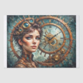Steampunk Timekeeper Portrait Decoupage Seidenpapier (Vorderseite)