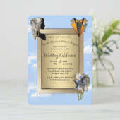 Steampunk Timeless Wedding Party Karten & Geschenk (Stehend Vorderseite)