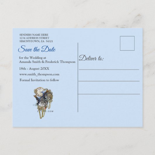 Steampunk Timeless Wedding Party Karten & Geschenk (Rückseite)