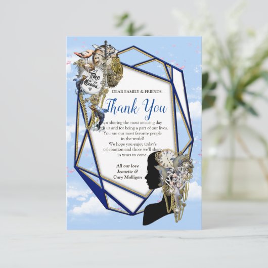 Steampunk Timeless Wedding Party Karten & Geschenk (Stehend Vorderseite)