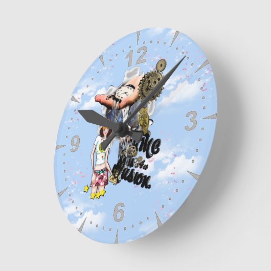 Steampunk Timeless Wedding Party Karten & Geschenk Runde Wanduhr (Winkel)