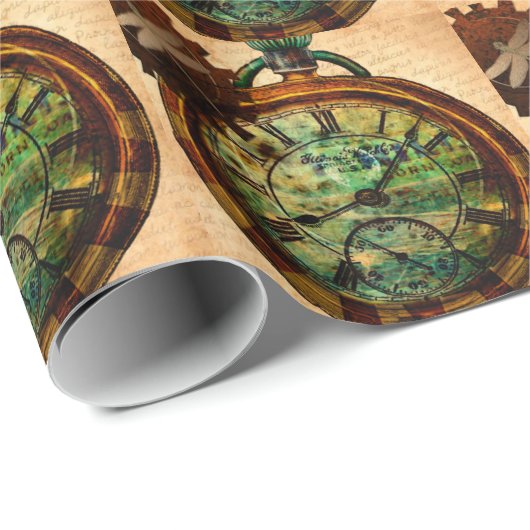 Steampunk Timepiece Geschenkpapier (Rolleneckpunkt)