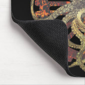 Steampunk Tintenfisch & rostiges Uhrwerk-Zahnrad-M Mousepad (Ecke)