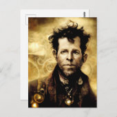 Steampunk Tom Waits Postkarte (Vorne/Hinten)