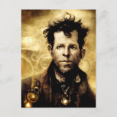 Steampunk Tom Waits Postkarte (Vorderseite)